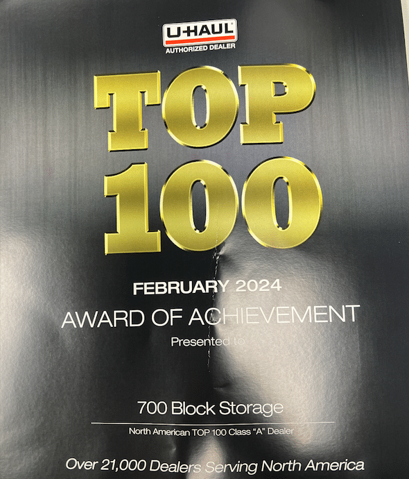 We Are One Of The Top 100 U-Haul Dealerships!